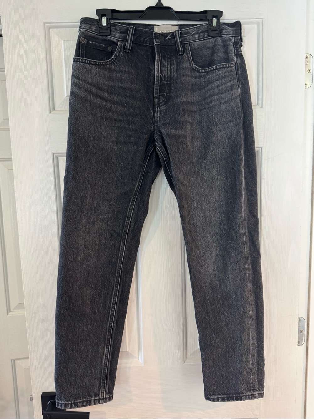 Everlane Black Washed Straight Jeans